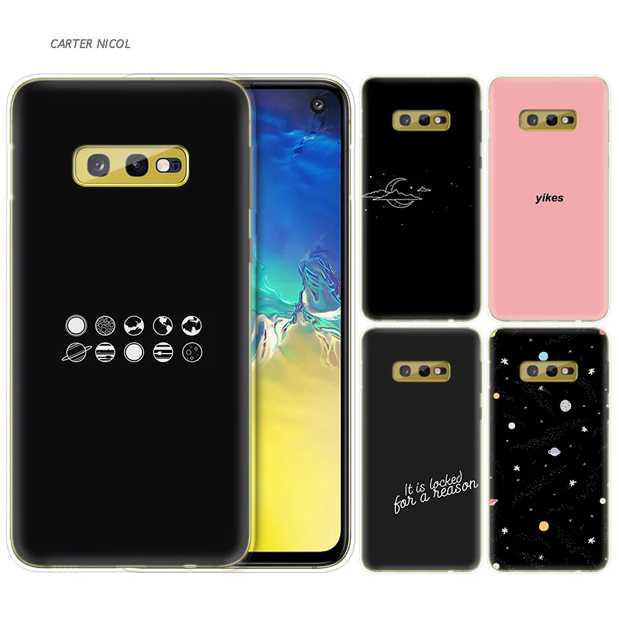 

Silicone Case for Samsung Galaxy S10 S10e S8 S9 J4 J6 A6 A8 Plus 5G M30 M20 M10 A50 A30 A10 Cover Dark Space Locked Reason