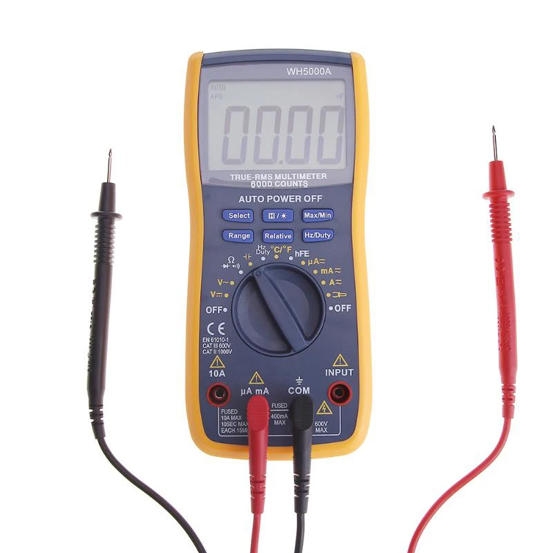 WH5000A магнит цифровой мультиметр 5999 отсчетов Авто Диапазон с подсветкой магнит повесить AC DC Амперметр Вольтметр Ом тестер метр