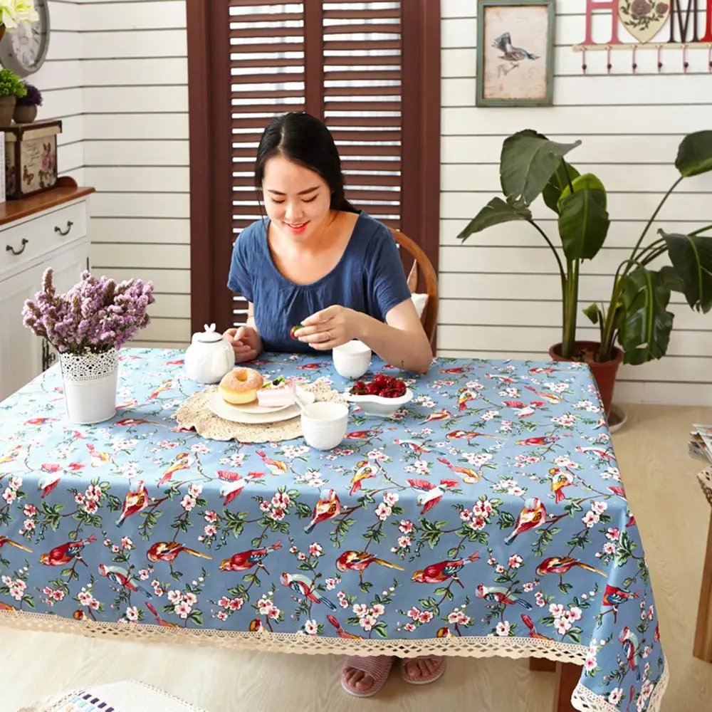 Svetanya холст обеденный стол покрытие скатерти для кофейных столиков с цветочным узором