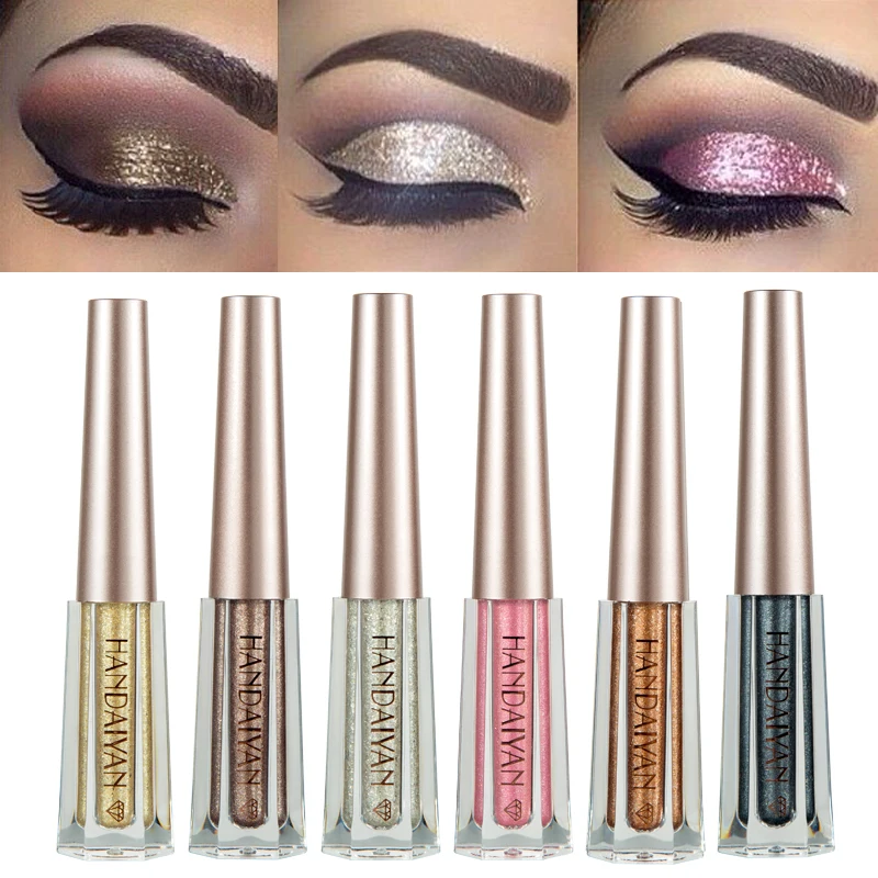 

Brand Handaiyan Diamond Glitter Eye Shadow Cream 12 Colors Waterproof Long Lasting Gold Silver Metallic Liquid Eyeshadow Make Up