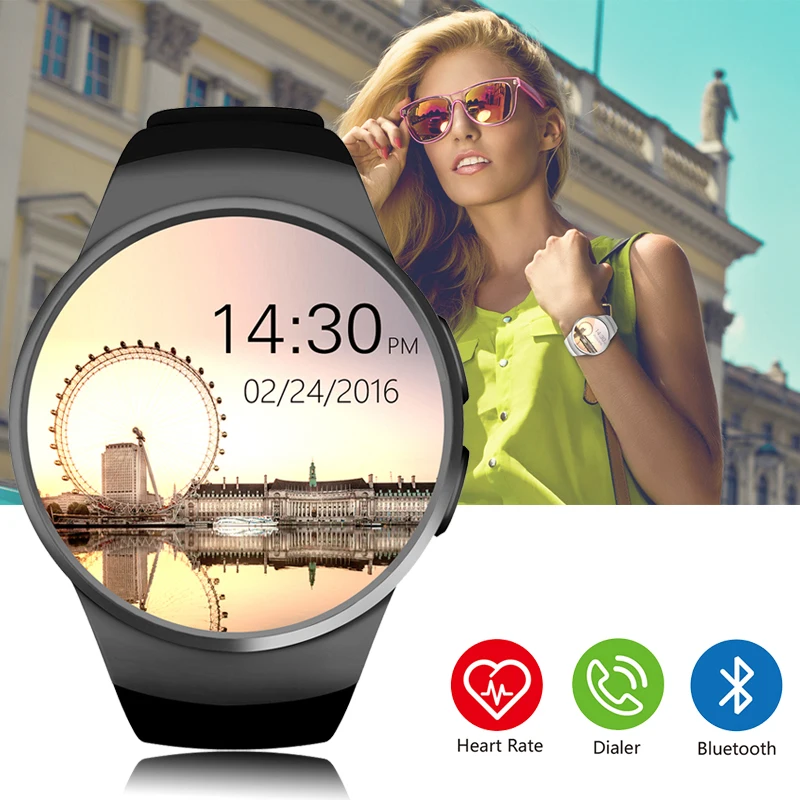 

KW18 Bluetooth smart watch Support SIM TF Card Heart Rate Monitor Clock Full Screen Waterproof Smartwatch For Android iSO Phone