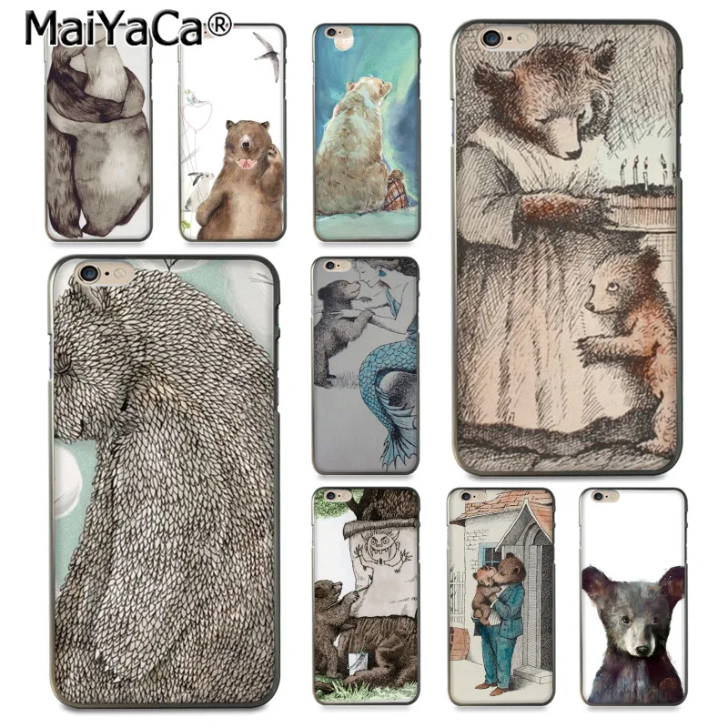 

MaiYaCa Animal Little bear lovely Plastic Phone Accessories Case for iPhone 8 7 6 6S Plus X 10 5 5S SE 5C Coque Shell