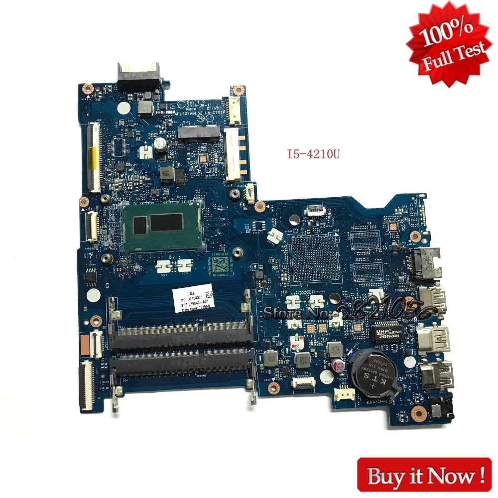

Nokotion LA-C701P AHL50 ABL52 For HP 15-AC 839543-601 839543-001 839543-501 Laptop Motherboard with SR1EF i5-4210U DDR3L