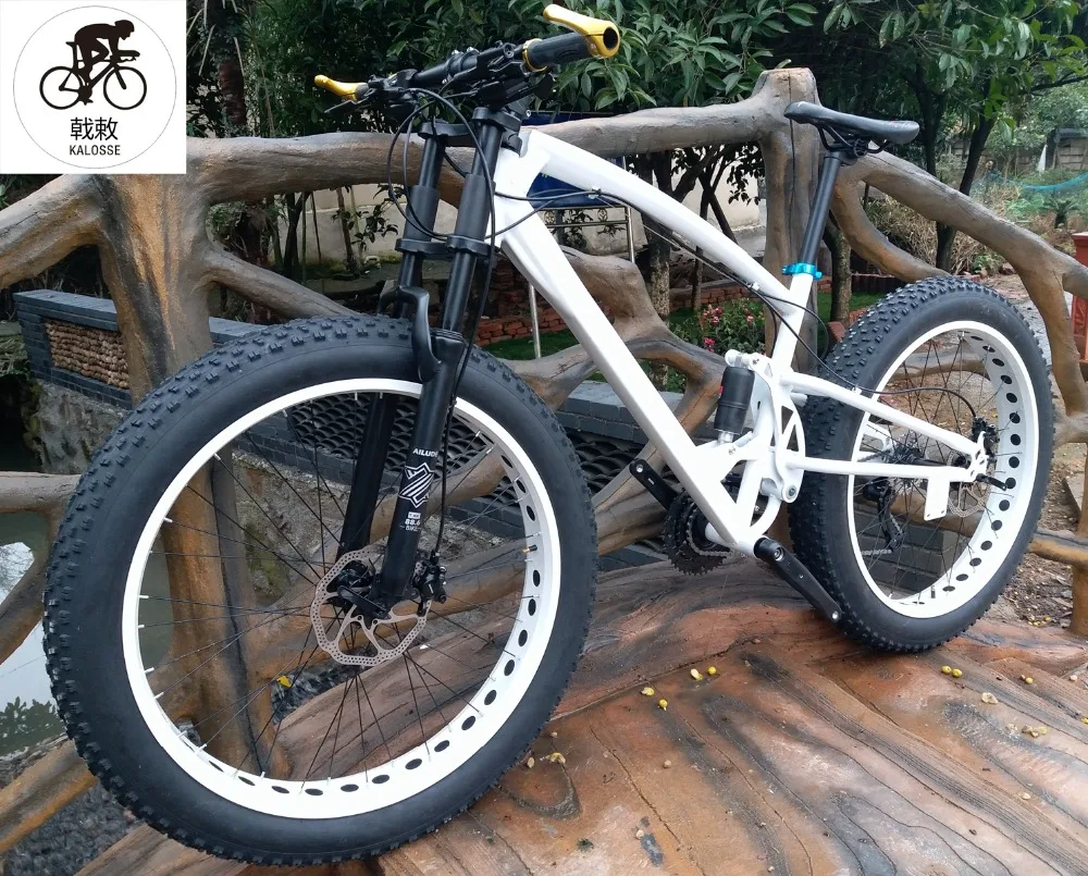 Flash Deal Kalosse  DIY  colors  26*4.0 tires  17 inch Hydraulic brakes    Microshift  Fat bicycle , Snow bike  27 speed mountain bike 1