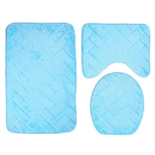 Комплект одежды из 3 предметов пены памяти Solid розово-красный/голубой печать детей Ванная комната коврик Мягкие скольжения абсорбент Ковры