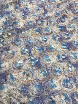 

Embroidery Mesh Fabrics PWD1872829 Fashion French Net Sequins Tulle Lace Fabric For Nigerian party Dress