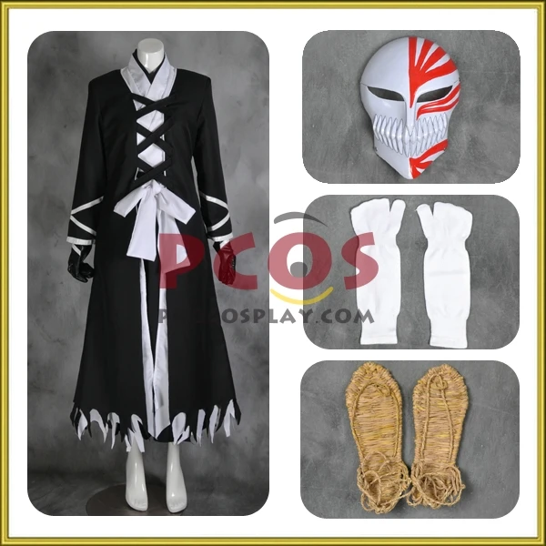 

Best Set~ Bleach Ichigo Kurosaki Banka Cosplay Costume & Mask & Shoes Outfits