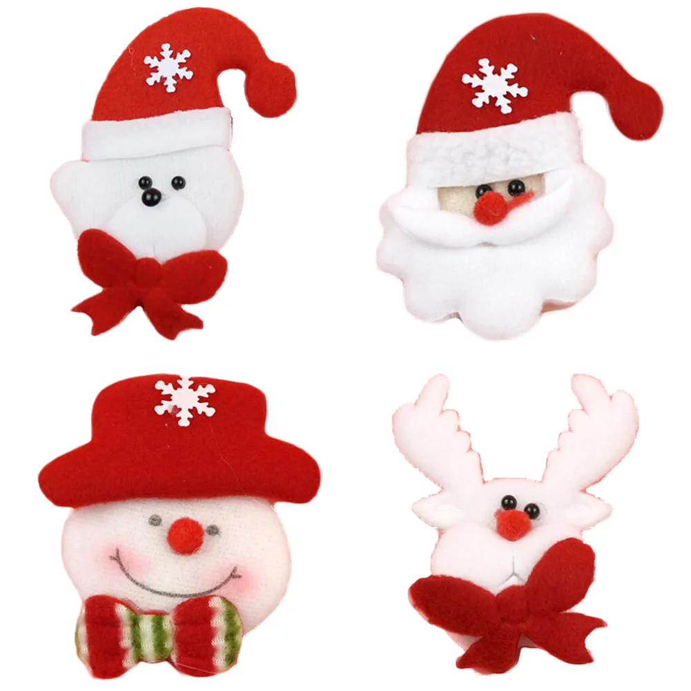 

Christmas Gift LED Santa Snowman Deer Bear Glow Flashing Cartoon Brooch Badge Toy Luminous Pin Beautiful Brooches Party Ornament