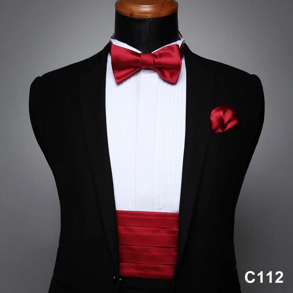 Мужской официальный пояс и карманные квадратные и различные цвета и узоры галстук-бабочка набор# C1 - Цвет: C112