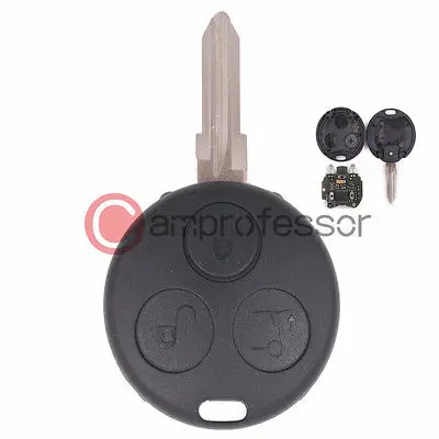 KEYECUNew Uncut Remote Key Fob 3B for Smart Fortwo Forfour City With 2 Infrared Lights