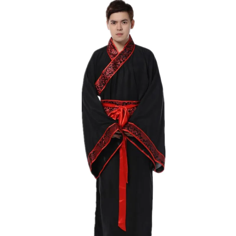 Новинка костюм Hanfu tang костюм мужской черный одежда Костюм Танг костюм, китайский, традиционный костюм для мужчин