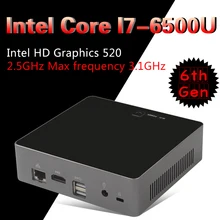 Intel I7 6500U Mini PC Windows 10 Настольный компьютер NUC карман ПК Barebone система неттоп Skylake HD520 графика 4 К Bluetooth, Wi-Fi