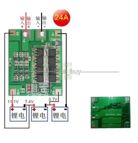 3S 24A литий ионный аккумулятор 3 7 V 18650 зарядное устройство батареи Защитная