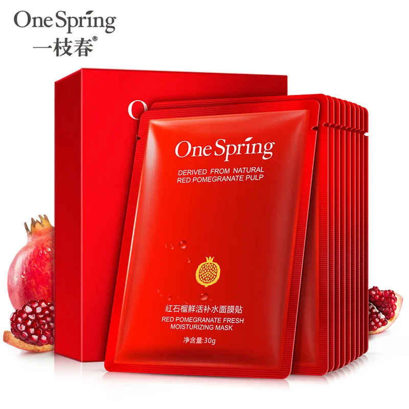 Aliexpress.com : Buy 10PCS OneSpring Red Pomegranate Face Mask Facial