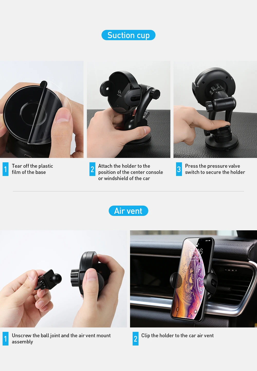 Carregador de Carro sem Fio Titular do Telefone w para Iphone Mcdodo Estande Clipe Infravermelho Automático Ventilação ar Montar Carro Carregador Rápido 10 Samsung qi 17 Telefonia e Comunicação