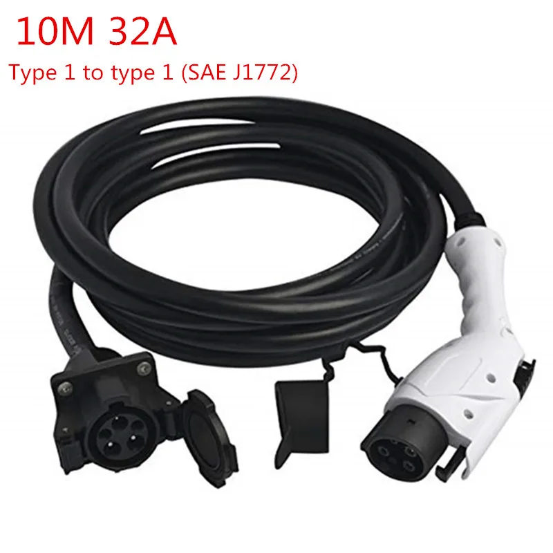 

10m 32A SAE J1772 EVSE EV Charger Type 1 Female Plug To Type 1 Male Socket Extension Cable Cord for EV Charger Charging Station