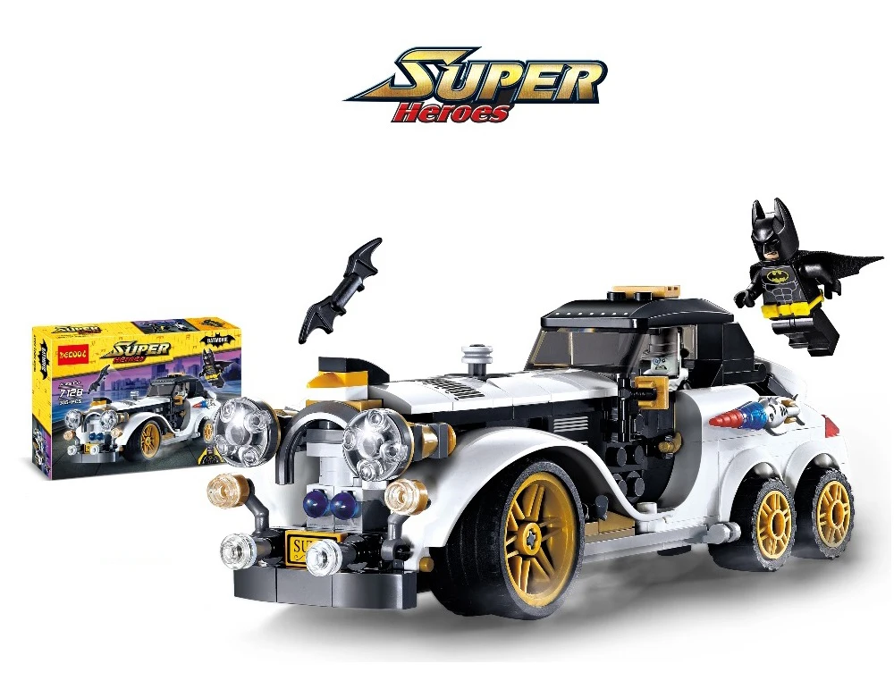 Arctic War Penguin Classic Car Building Blocks Super Hero Bat-man  vehicle figure Bricks  Kids educaitonal toys gift