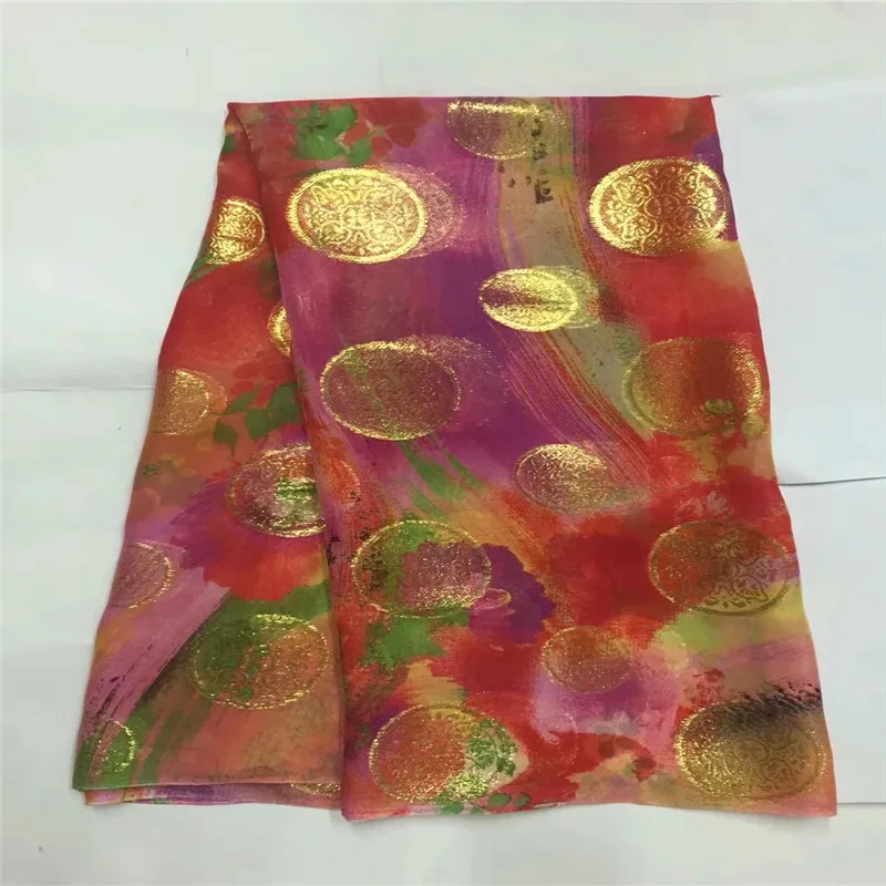 

Hot selling african wax pattern stretch satin fabric nigerian bright color wax pattern design Elastic silk for dress !lxe072408