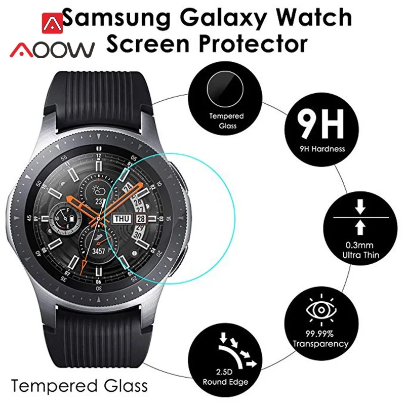 AOOW 2 шт закаленное стекло для samsung Galaxy Watch 42 мм 46 мм Защитная пленка для экрана Защита от взрыва анти-осколки