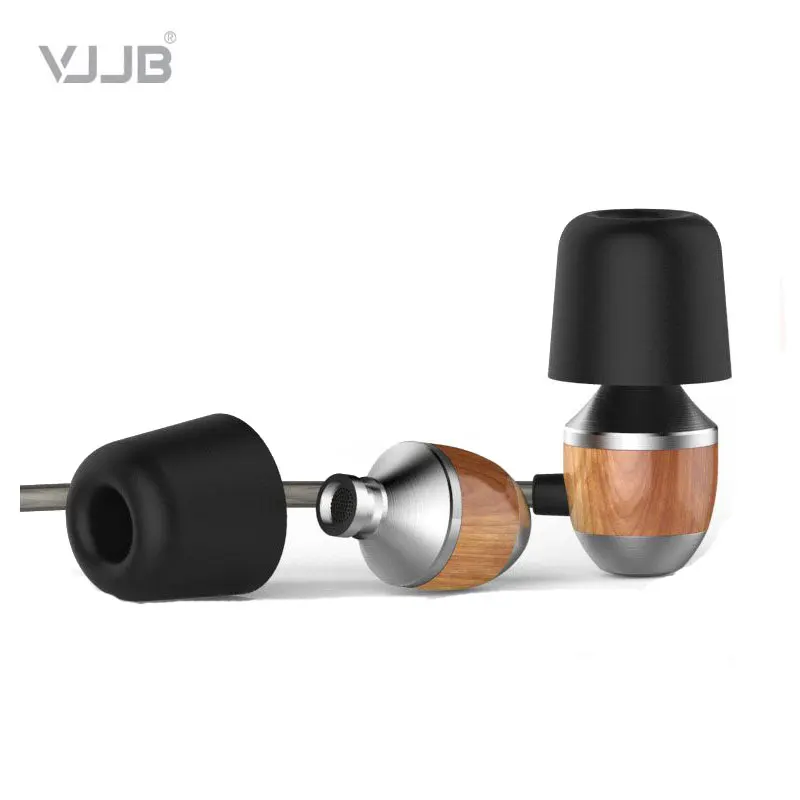

New Original VJJB K4s Wooden super Bass In Ear Earbuds Ebony Earphone DIY Magic Sound Headset for phone ios android with mic