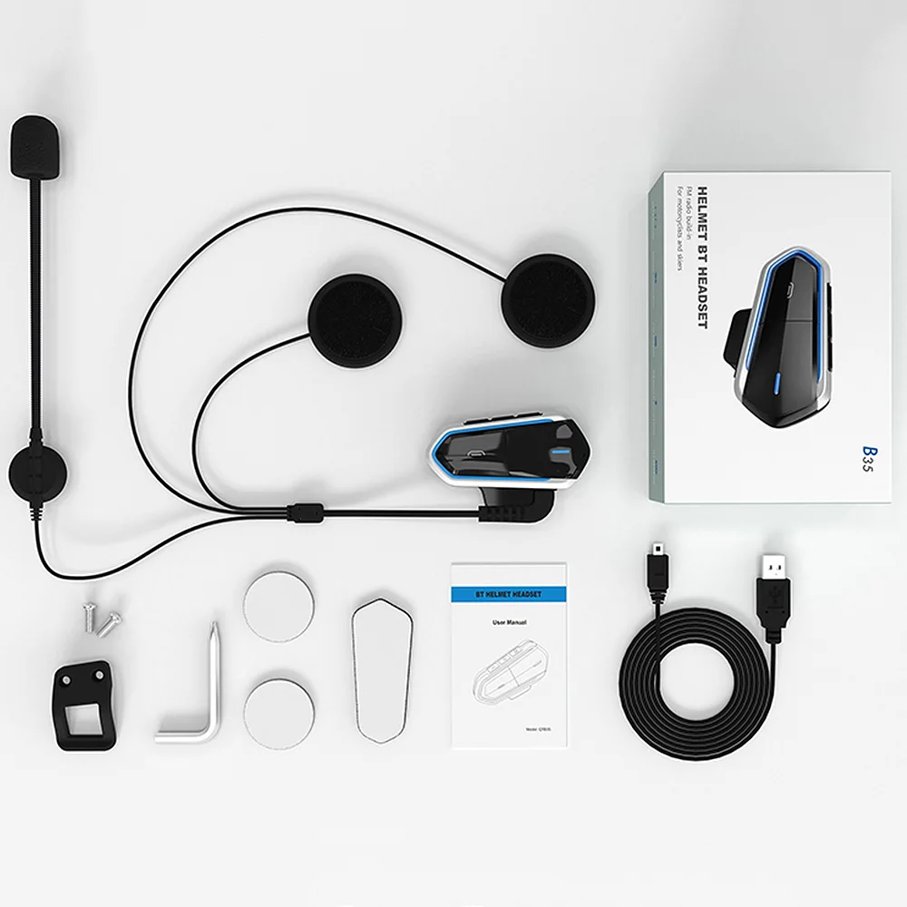

Motorcycle Helmet Intercom Waterproof Wireless Bluetooth Stereo Headphone Headset Accessories Exceed 10 hours working Headset