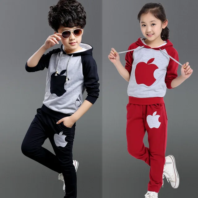 high quality kids clothes brands girl boys apple designer sport hooded