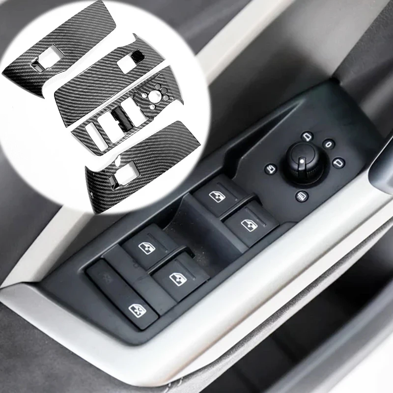 

ABS Matte/Carbon fibre For Audi Q3 2019 2020 LHD Door Window glass Lift Control Switch Panel Cover Trim Car Styling Accessories