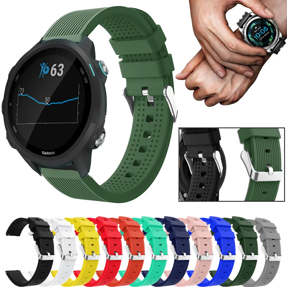 Силиконовый ремешок для смарт-часов Garmin Forerunner 245 245M Music 645 | Наручные часы