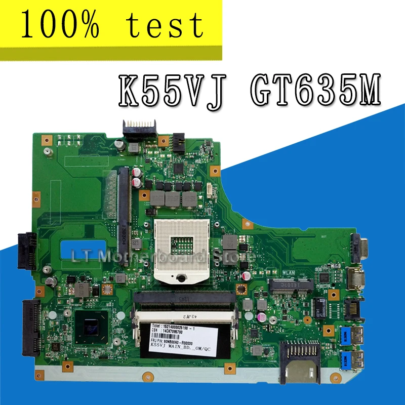 K55VJ материнская плата GT635M 2 Гб REV 0 для For Asus K55V ноутбука тест материнской платы 100%