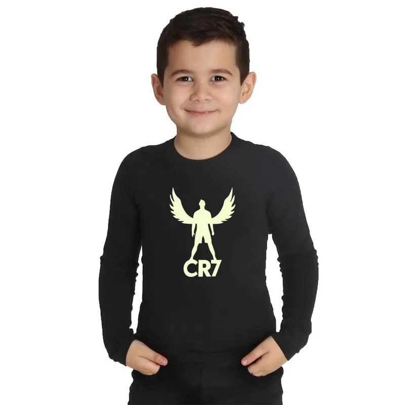 LYTLM Ronaldo/футболка детские топы для девочек, футболка с длинными рукавами для маленьких мальчиков детская футболка CR7 Enfant Garcon, зимняя одежда для маленьких девочек