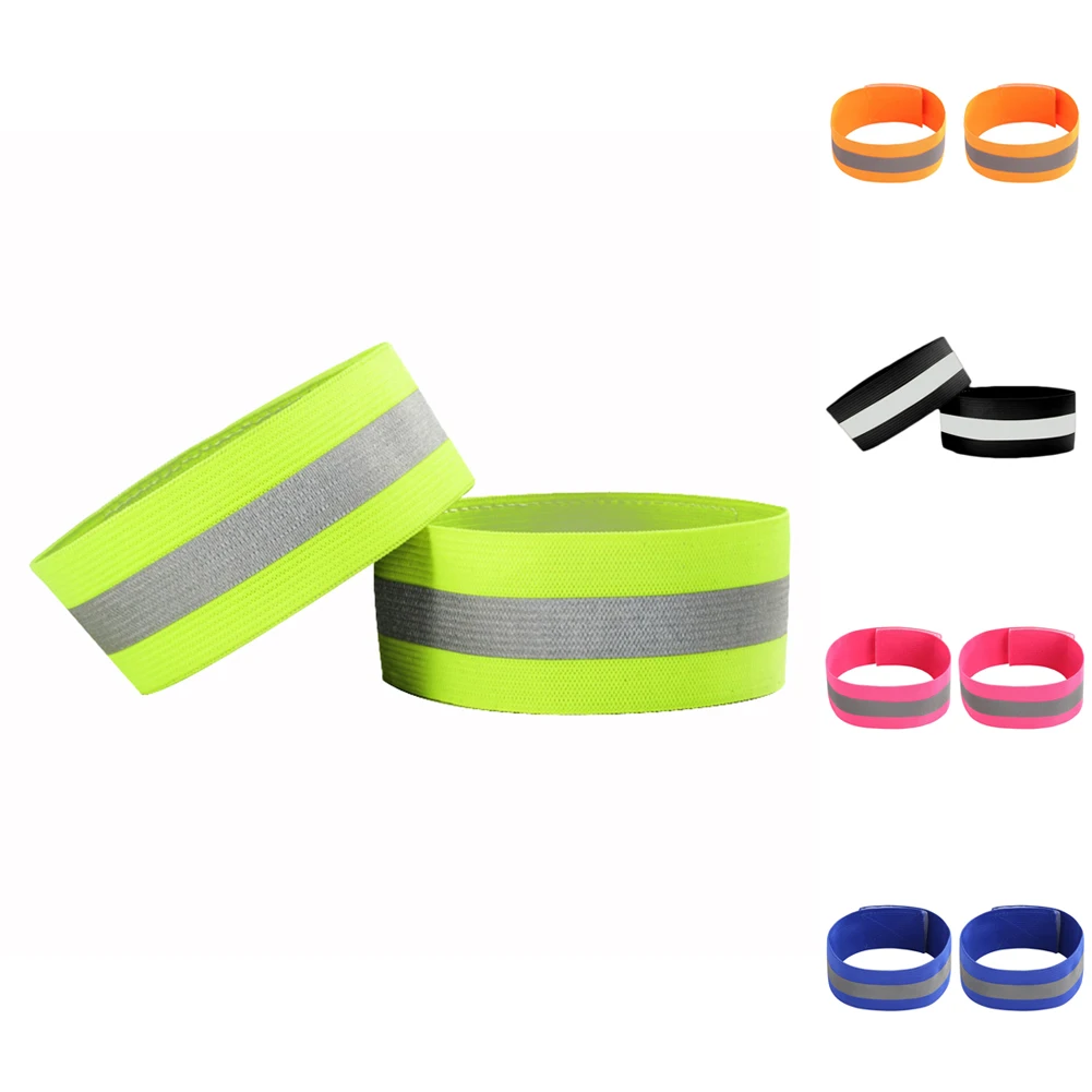 Велосипедные светоотражающие полосы 2 шт. тканевые браслеты повязки на лодыжку