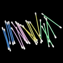 100pcs Double Tip Brushes Disposable Applicator Swab for Eyelash Extension Mascara Brush Eye  Glue Remove Tool
