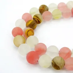 Elegant Natural Stone Beads in Black, Pink, and White for DIY Jewelry Making & Wholesale (Cherry Quartz)