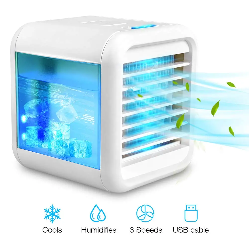 

Personal Air Cooler USB Evaporative Coolers with Waterbox, Portable LED Table Fan