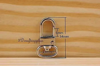 

Lobster Clasps Clips Claw purse hooks Swivel snap hook silver 13 mm 8 pcs CF36