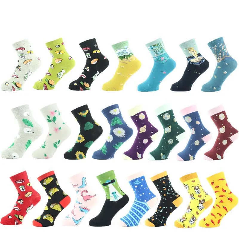 

Korean Cute Soft Novelty Cotton Women Socks Alien Dinosaur Milk Lady Socks Women Christmas Gift Dropshipping New