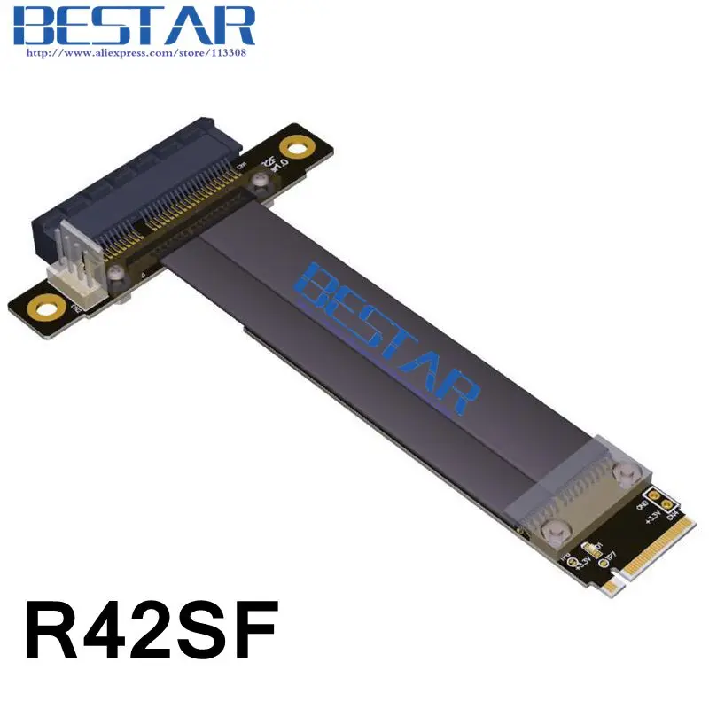 Nvme m Key2280 para Pcie Ngff 3.0 4x Riser Cartão Cabo Extensor Pci-express x4 10cm 20cm 30cm 1ft 2ft 3ft Pci-e Gen3.0 32g Bps M.2 Cabos de computador e conectores - Imagem 2
