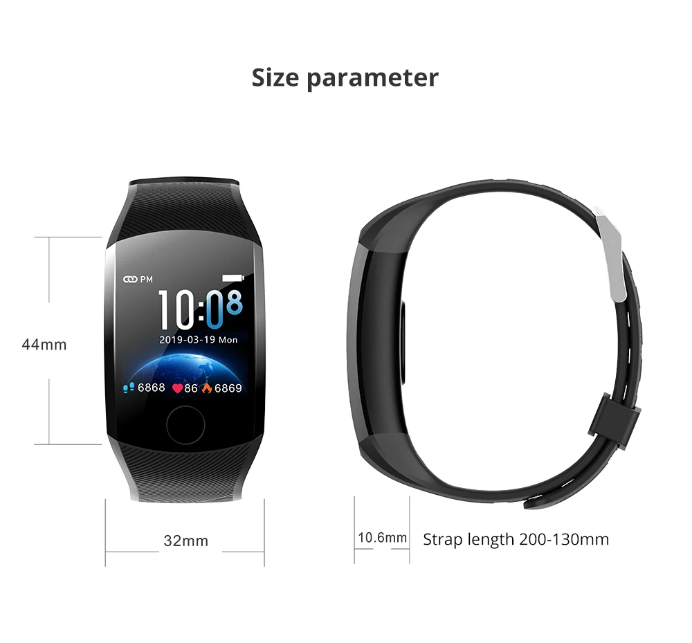 Makibes B01 смарт-браслет для мужчин Bluetooth фитнес-трекер Браслет IP67 водонепроницаемые Смарт-часы кровяное давление цветной пользовательский браслет