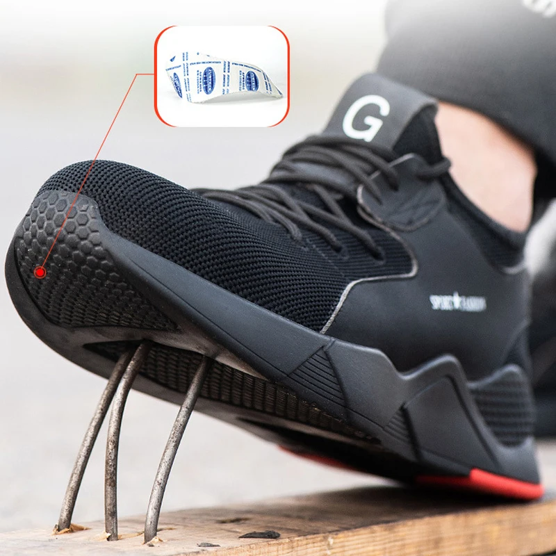 

Steel Toe Work Safety Shoes Casual Breathable Outdoor Sneakers Puncture Proof Boots Comfortable Industrial Shoes for Men