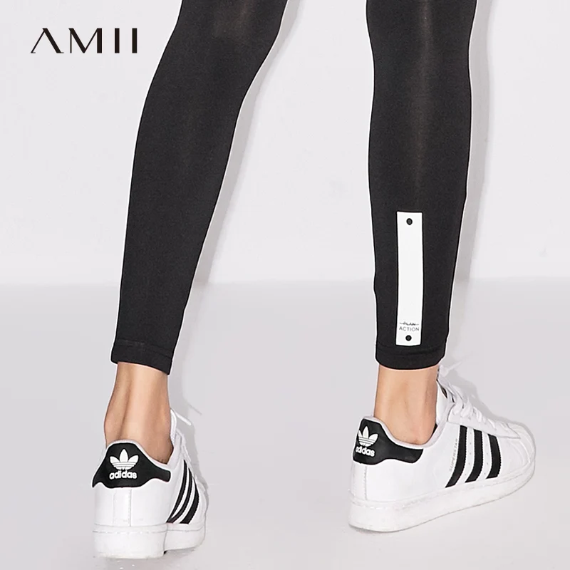 Amii повседневные женские минималистичные леггинсы 2019 принт плюс размер леггинсы фитнес до щиколотки женские леггинсы