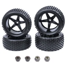 4pcs RC 1/10 Buggy Wheels & Tires 12mm Hex For RC Off Road Car HSP HPI Tyre