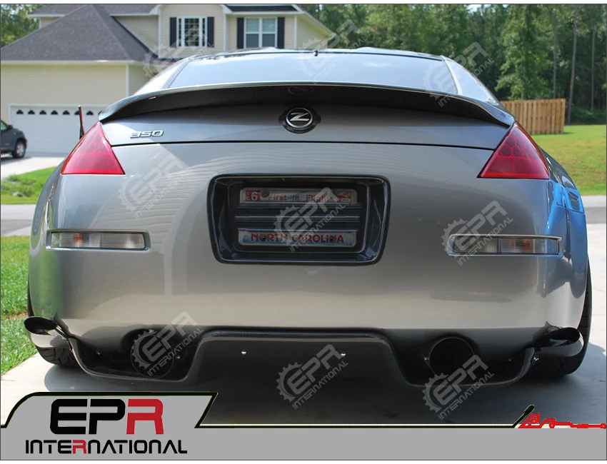 Задний диффузор из углеродного волокна для Nissan 2003-2008 Z33 350z TS, подходит для Infiniti G35 Coupe 2D JDM Glossy Fibre Bumper Splitter