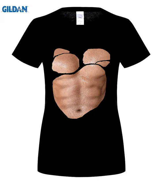 Great Discount Cotton Men Tee Mens Fake Abs T Shirt Funny Dad Bod