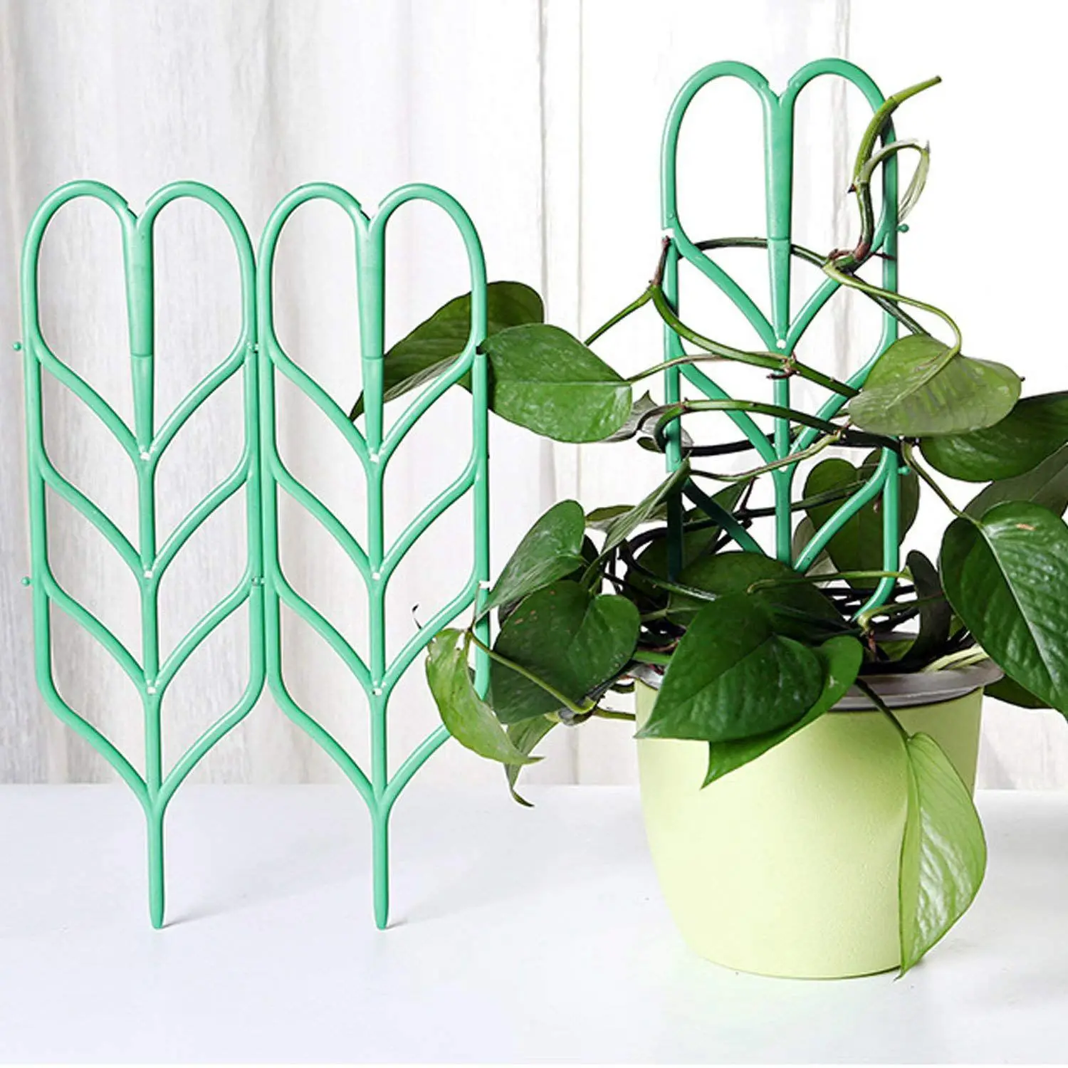 3 шт. DIY Мини в форме листа садовые шпалеры растения решетки горшки поддерживает для альпинизма растения в горшках лозы плюща огурцы
