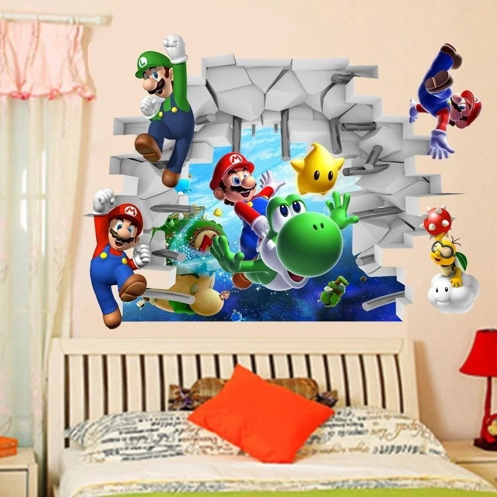 

Super Mario Bros 3D Vinyl Art Windows Wall Stickers Decals Room Decor Removable
