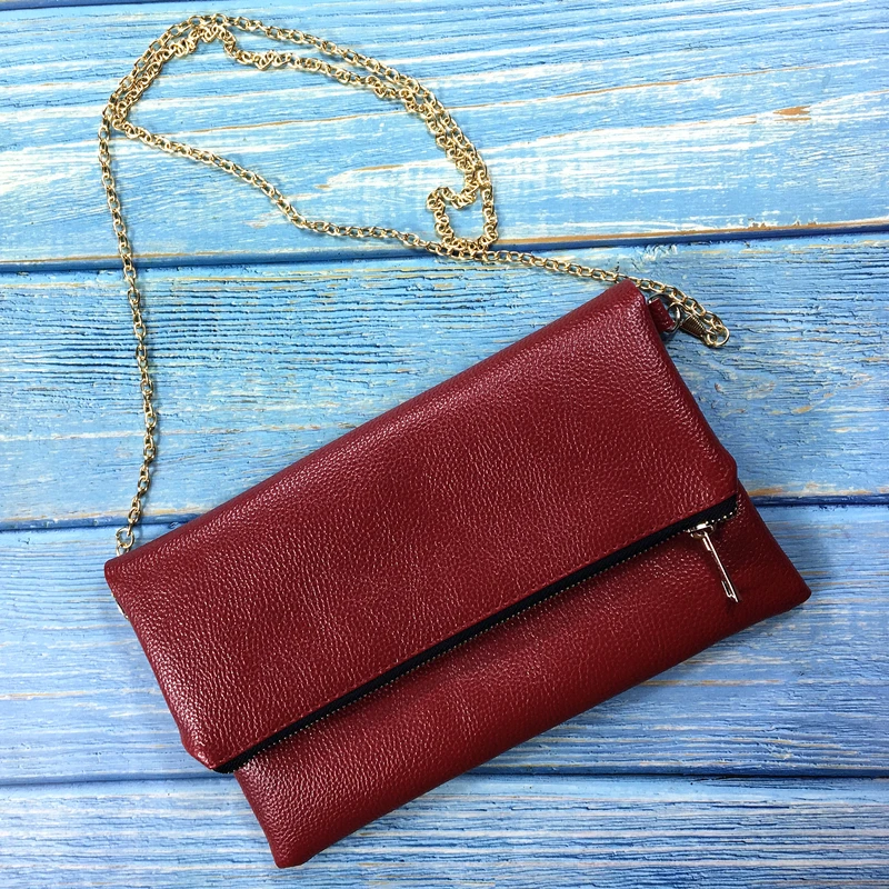 الأزياء الفاخرة سلاسل النساء بو الجلود مغلف Crossbody الكتف حقيبة ساعي فتاة السفر طوي حقيبة يد مخلب الصلبة الأزرق