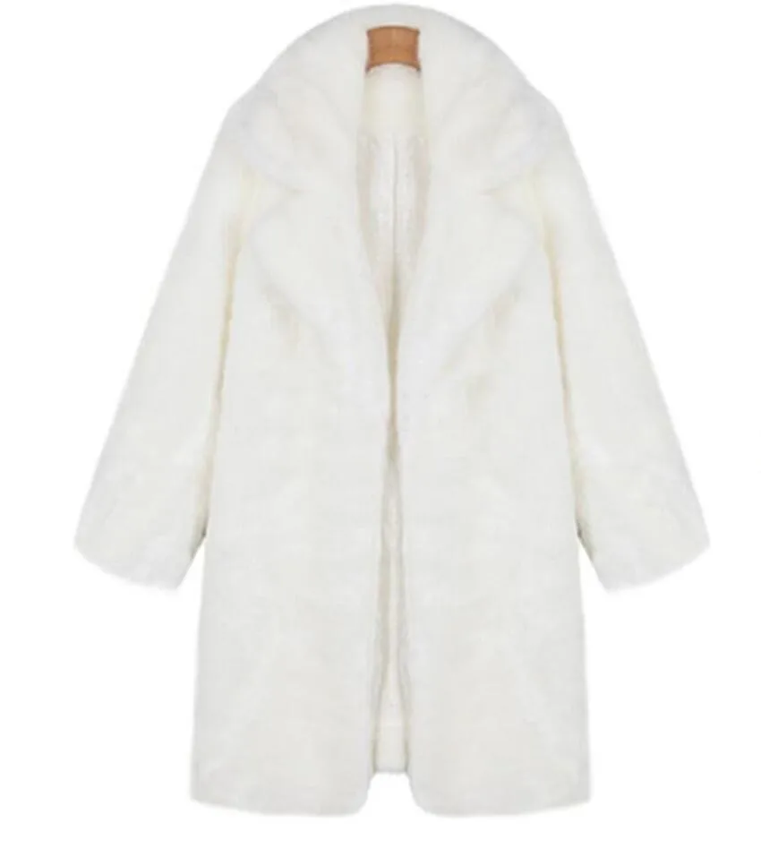 Новое осенне-зимнее женское пальто из искусственного кроличьего меха, костюм с воротником, женское теплое пальто с мехом, модное женское пальто размера плюс, чисто белое пальто
