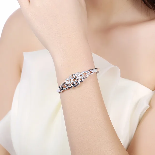 Two Flower Bracelet Mother Daughter 925 Sterling Silver Two Flower Bracelet Mother Daughter 925 Sterling Silver Bracelets Women Children Boys S Charm