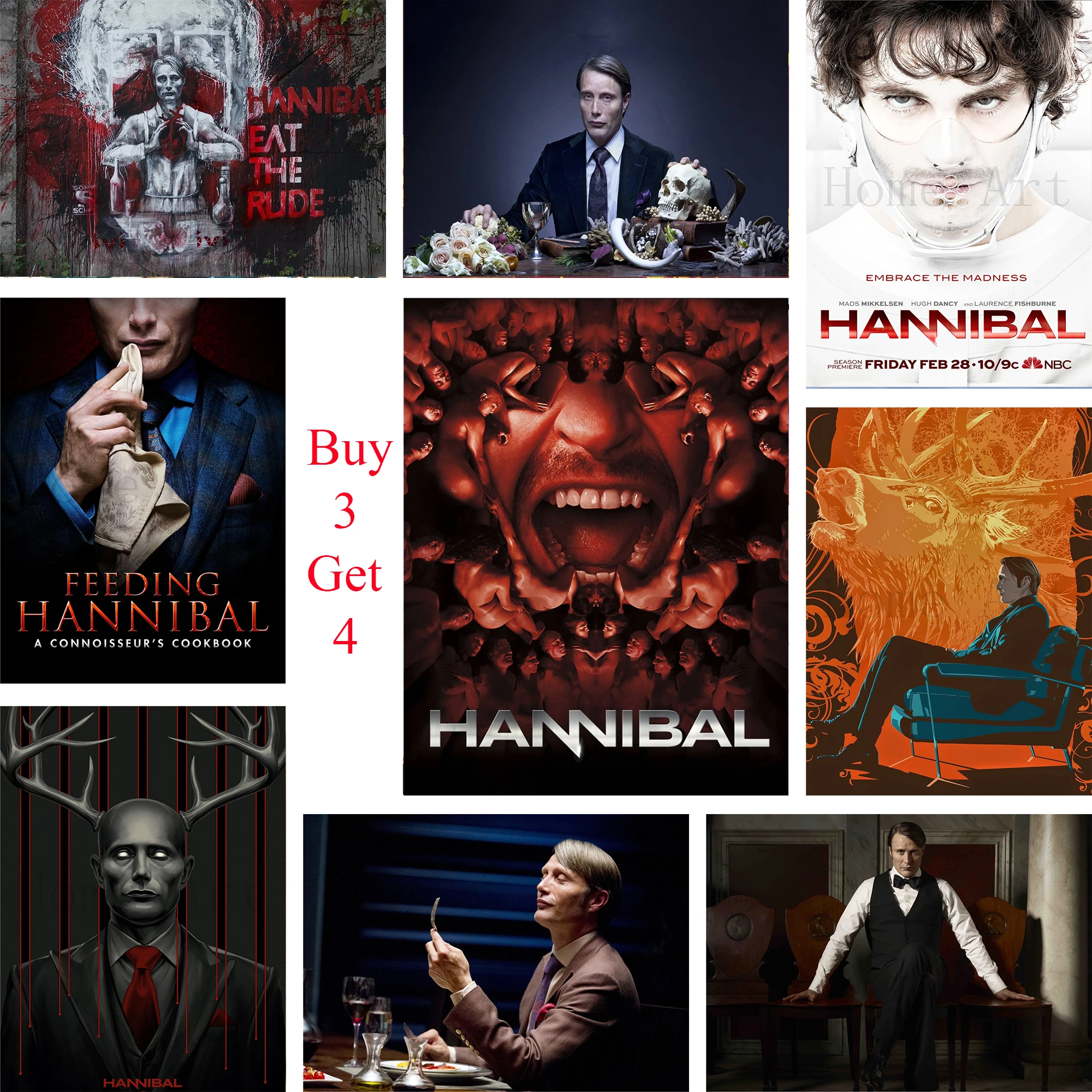 

Hannibal Poster Clear Image Wall Stickers Home Decoration High Quality Prints White Coated Paper home art Brand