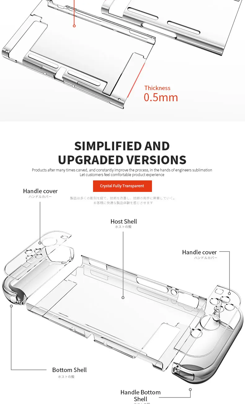 Жесткий защитный чехол из поликарбоната для kingd Switch NS NX чехол прозрачный Кристальный корпус консоль контроллер аксессуары с подставкой Чехол s